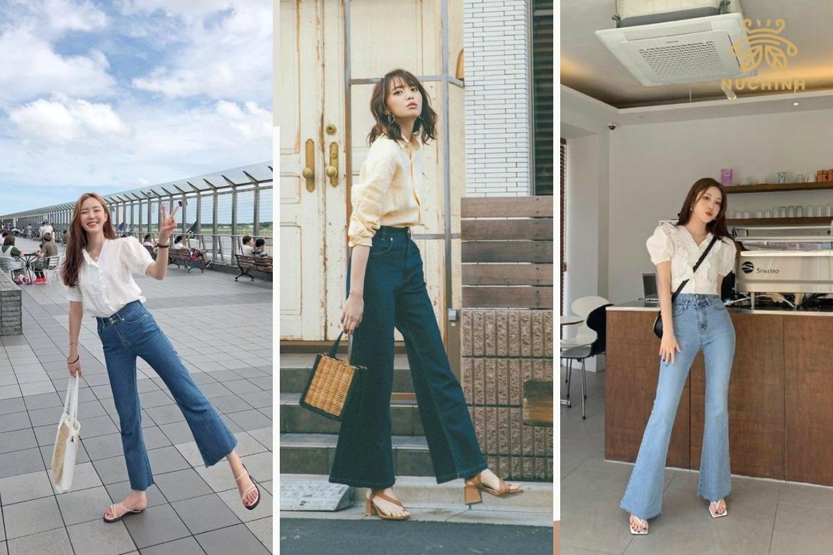 Quần jean nữ ống loe, cạp cao 0567.1 | Jeans Style