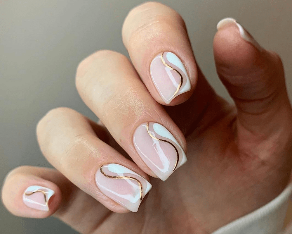 nail trắng hồng
