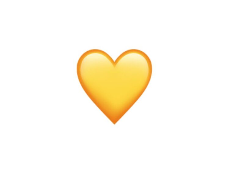 icon ngược tim màu sắc vàng