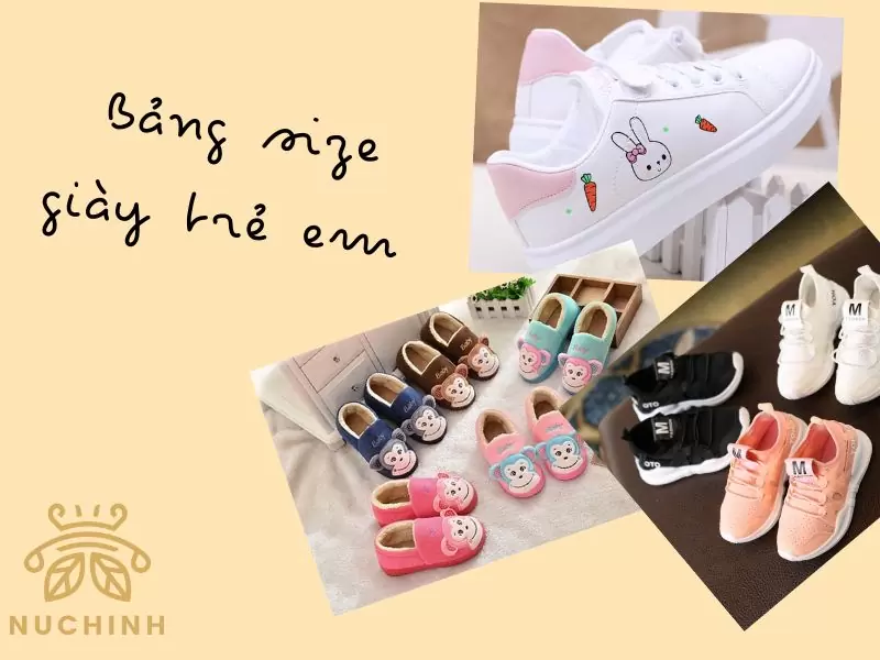 Bảng size giày cho bé