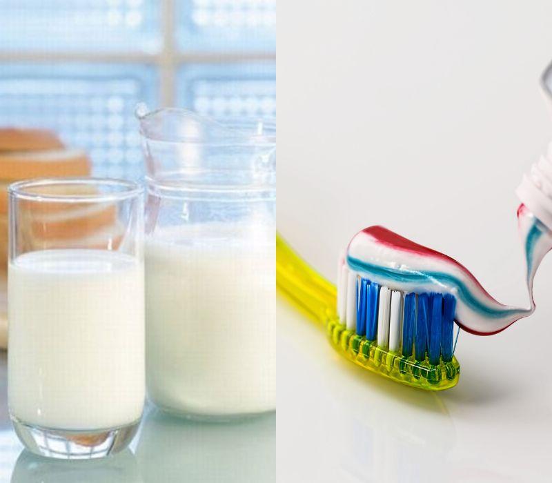 Kem đánh răng và sữa