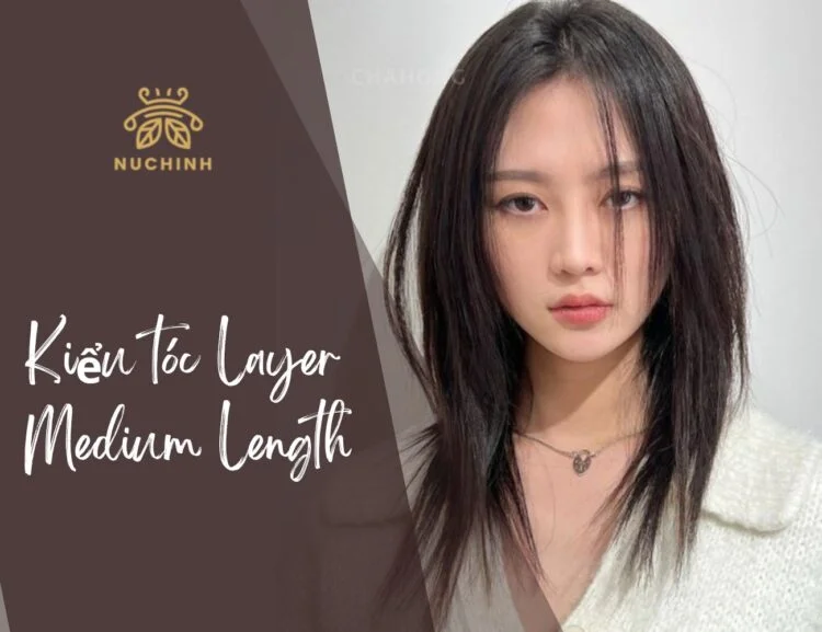 kiểu tóc layer medium length