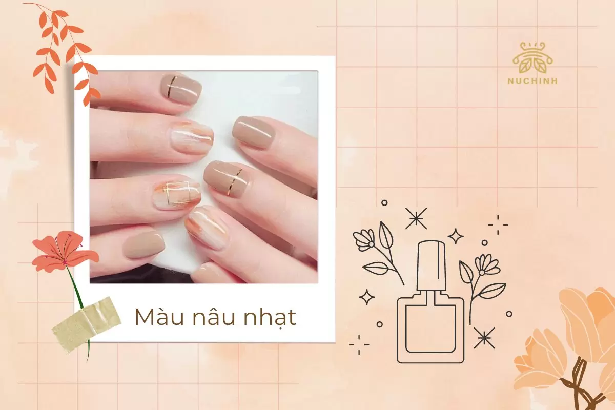 mẫu móng tay nâu nhạt