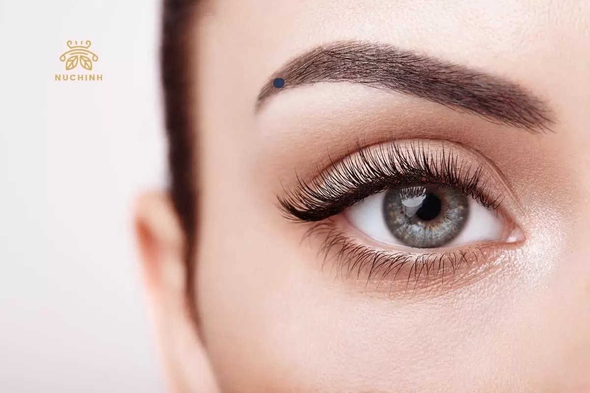 nốt ruồi ở đuôi chân lông mày phải nữ