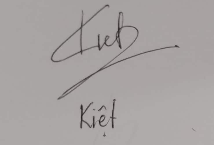 Chữ ký tên Kiệt đẹp