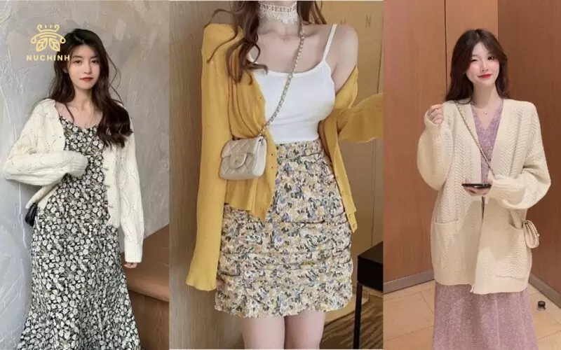 áo khoác mỏng mặc với váy