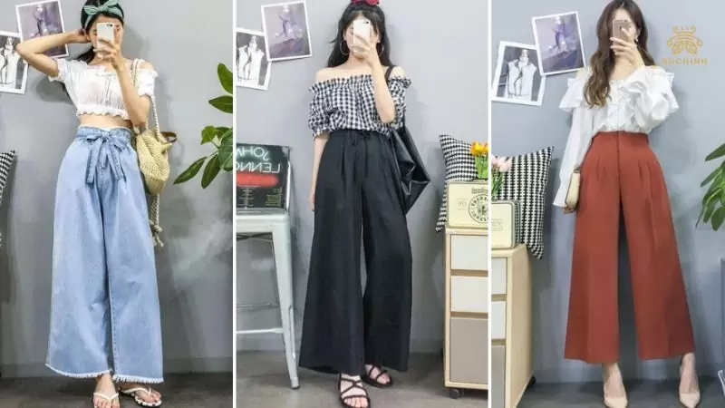 cách phối đồ với quần ống rộng cho người béo