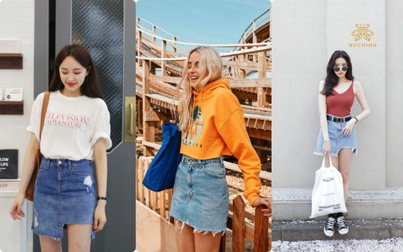 6 ý tưởng phối đồ với chân váy jean cực trendy cho bạn gái  MARC