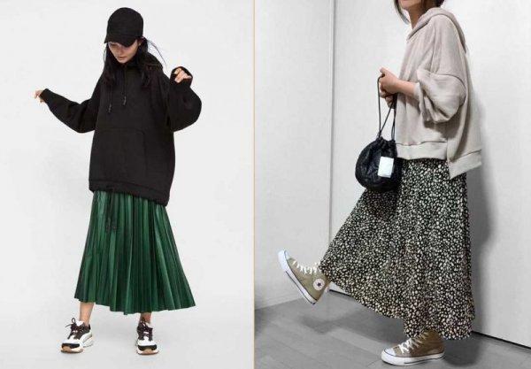 5 cách phối áo hoodie với chân váy dài chuẩn Fashionista