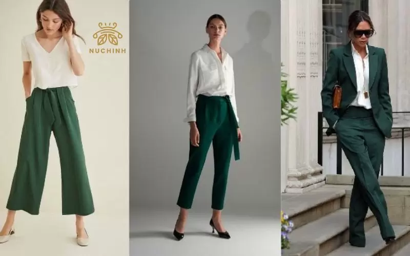 Quần xanh lá mặc với áo màu gì? 7 outfits cực cháy cho nàng