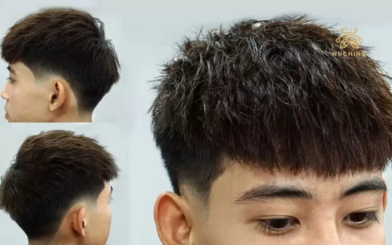 tóc layer nam uốn con sâu