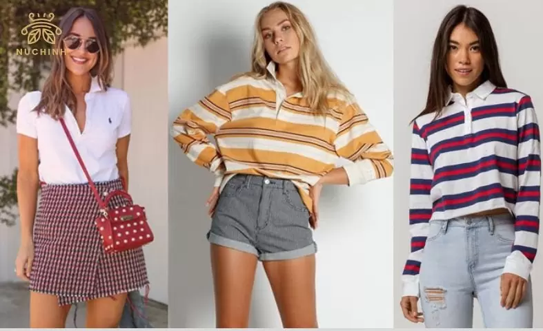áo polo nữ mặc với quần gì