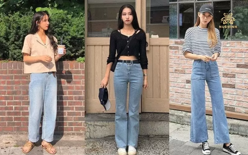 cách phối đồ với quần jean lưng cao