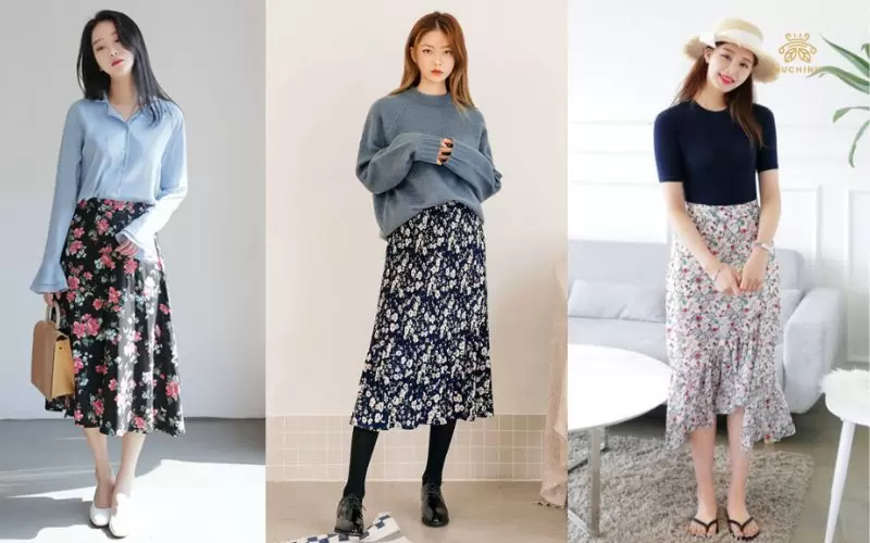 Chân váy hoa mặc với áo gì ? 10 cách mix đồ chuẩn xinh cho các nàng