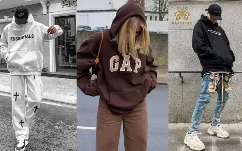 chụp ảnh với áo hoodie cute