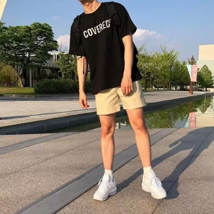 phối đồ với áo thun form rộng nam