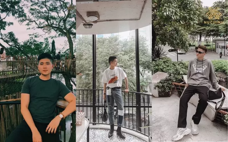 tạo dáng chụp ảnh ở quán cafe cho nam