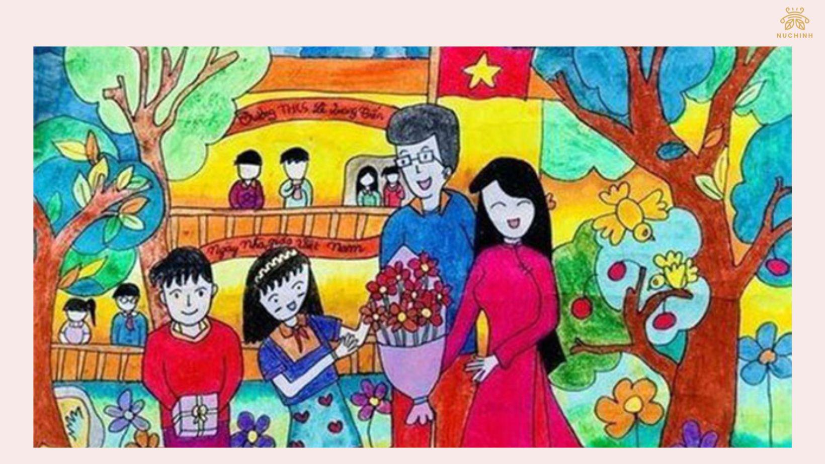 Tranh vẽ đề tài 2011 tranh ngày nhà giáo Việt Nam đẹp và ý nghĩa nhất