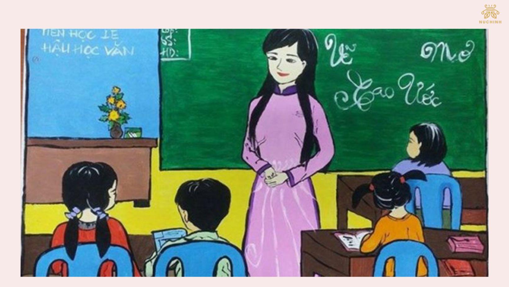 Tranh vẽ 2011 vẽ tranh đề tài ngày Nhà giáo Việt Nam đẹp ý nghĩa