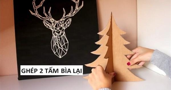 Cách làm cây thông bằng giấy bìa cứng