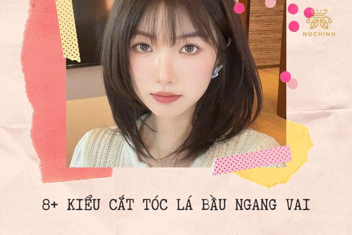 cắt tóc lá bầu ngang vai