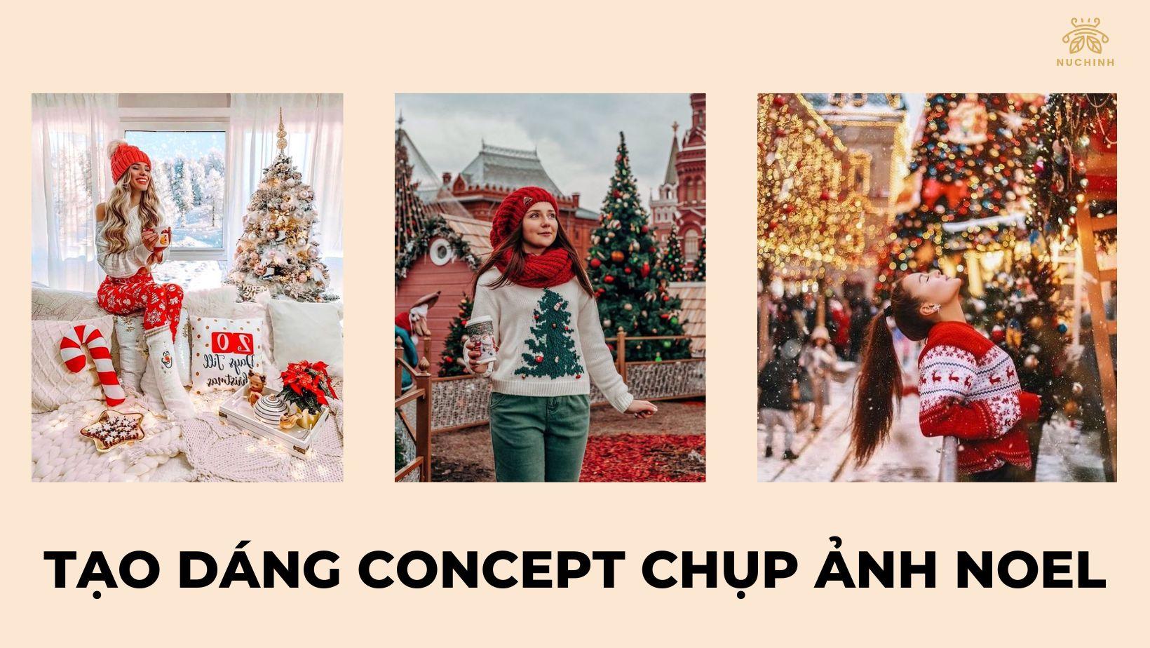 Tạo dáng concept chụp ảnh noel