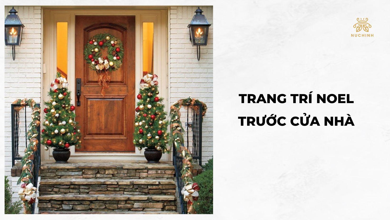 trang trí Noel trước cửa nhà