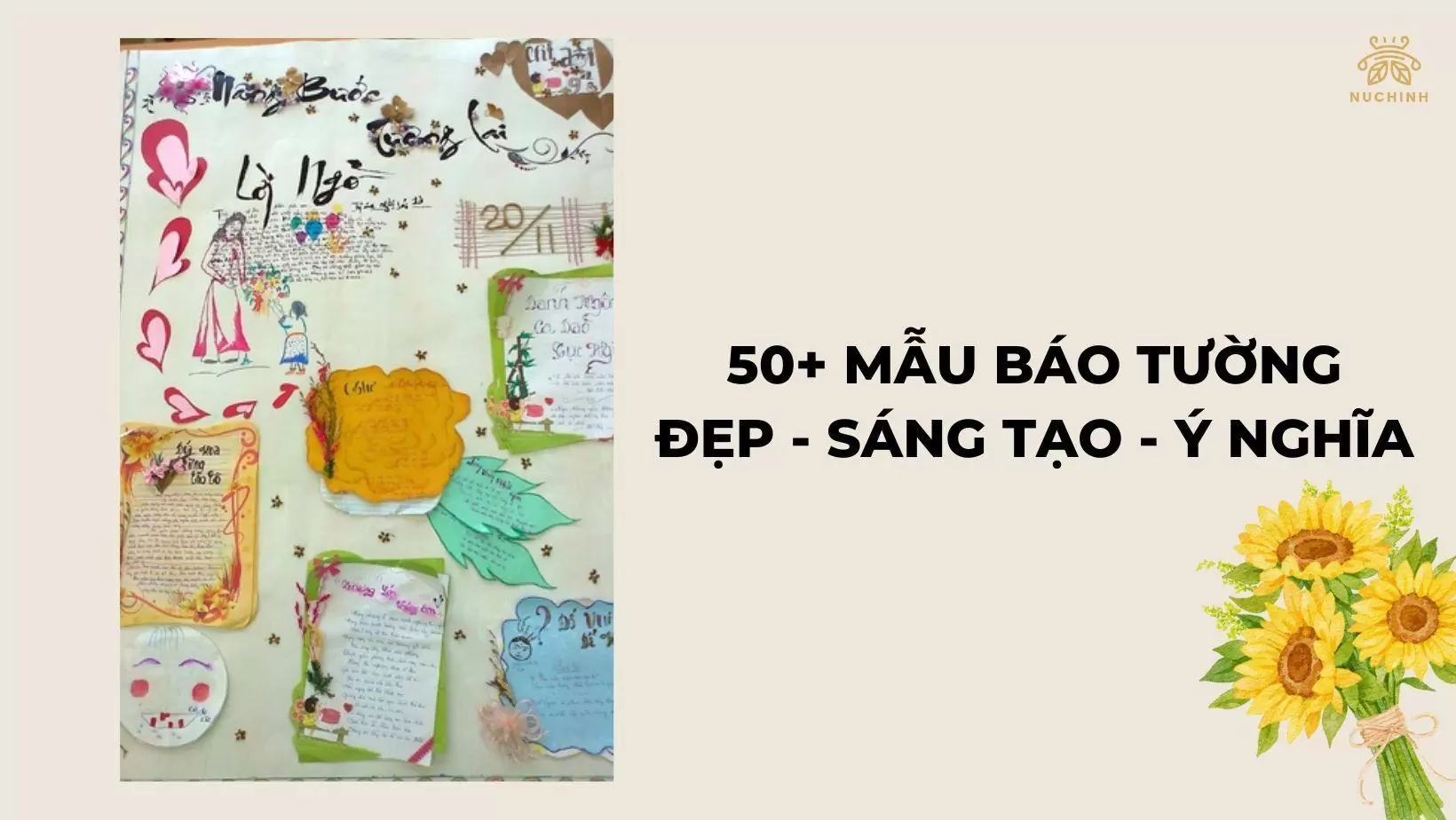 50+ mẫu trang trí báo tường trên giấy A4 20/11 đẹp và ý nghĩa nhất