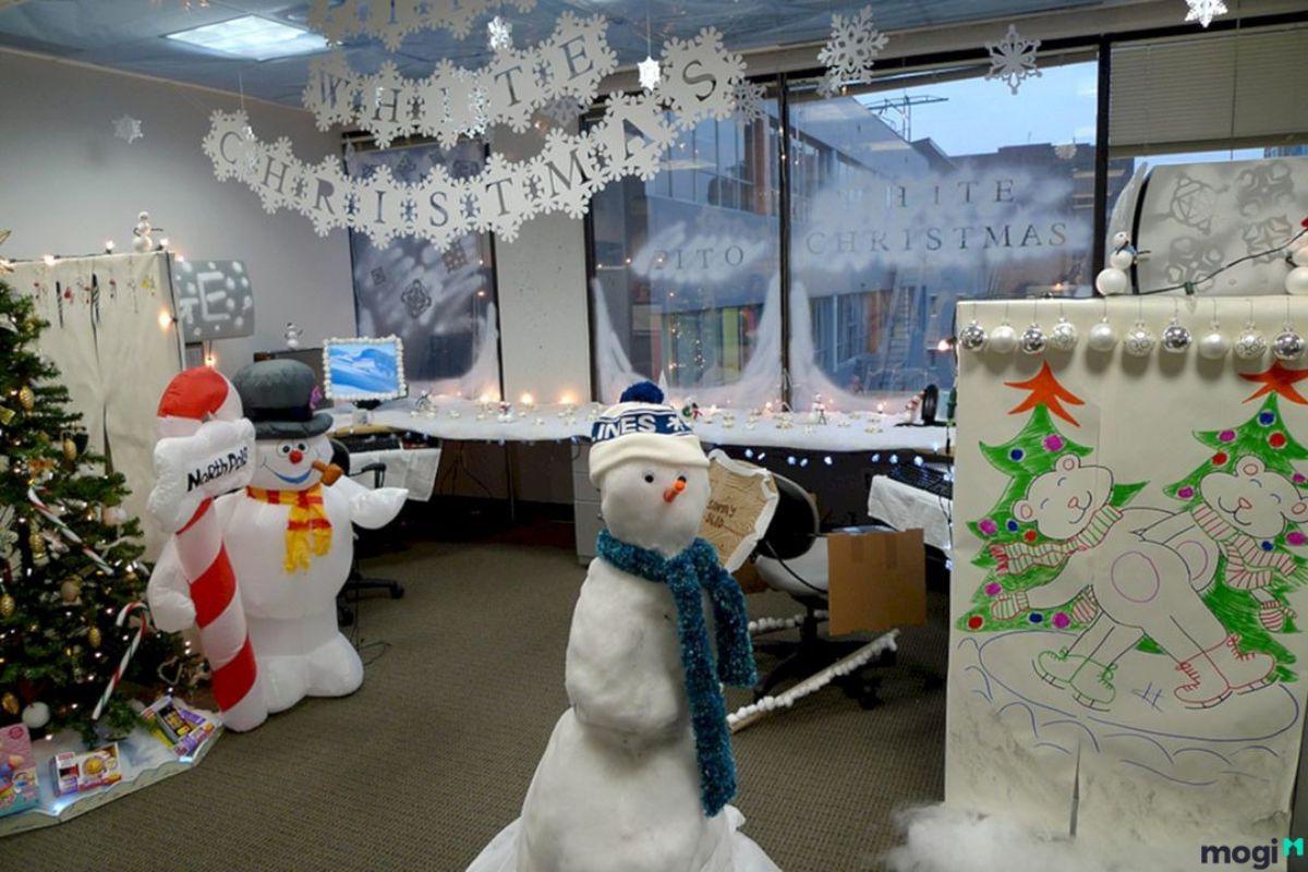 Trang trí văn phòng bằng người tuyết