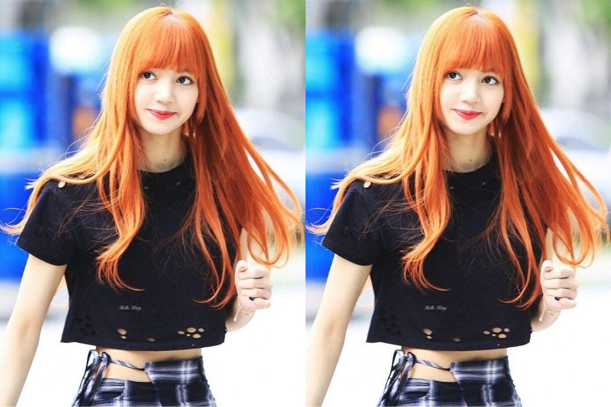 Lisa tóc nhuộm tóc màu cam rực rỡ