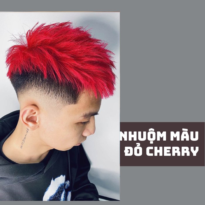 Nhuộm màu đỏ cherry nam tóc ngắn
